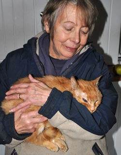Plucky gets a cuddle